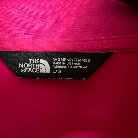 The North Face Fleece Pullover Logo Pink Half Zip Long Sleeve - L - Picture 3 of 5